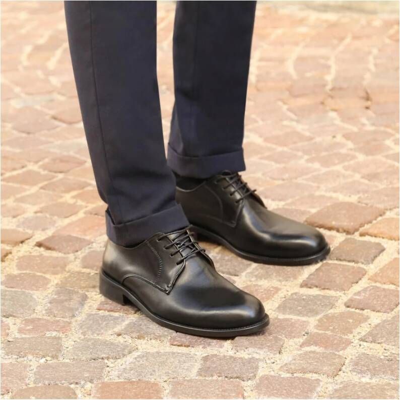 Duca di Morrone Stijlvolle Heren Veterschoenen Black Heren