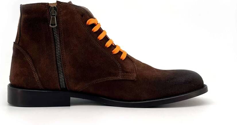 Duca di Morrone Suede Brown Leren Laarzen Brown Heren