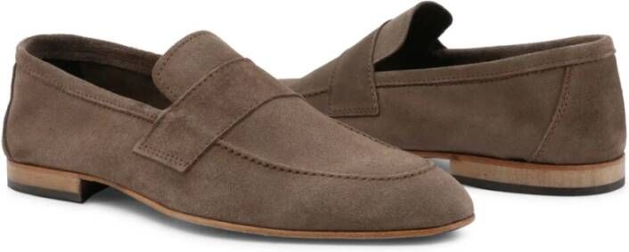 Duca di Morrone Suede Brown Loafers Lente Zomer Collectie Brown Heren