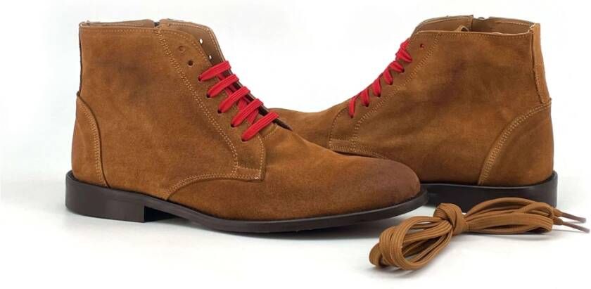 Duca di Morrone Suede Lichtbruine Herenlaarzen Brown Heren