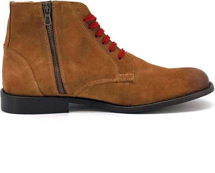 Duca di Morrone Suede Lichtbruine Herenlaarzen Brown Heren