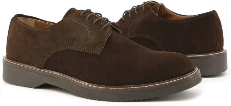 Duca di Morrone Suède Veterschoenen Bruin Herfst Winter Brown Heren