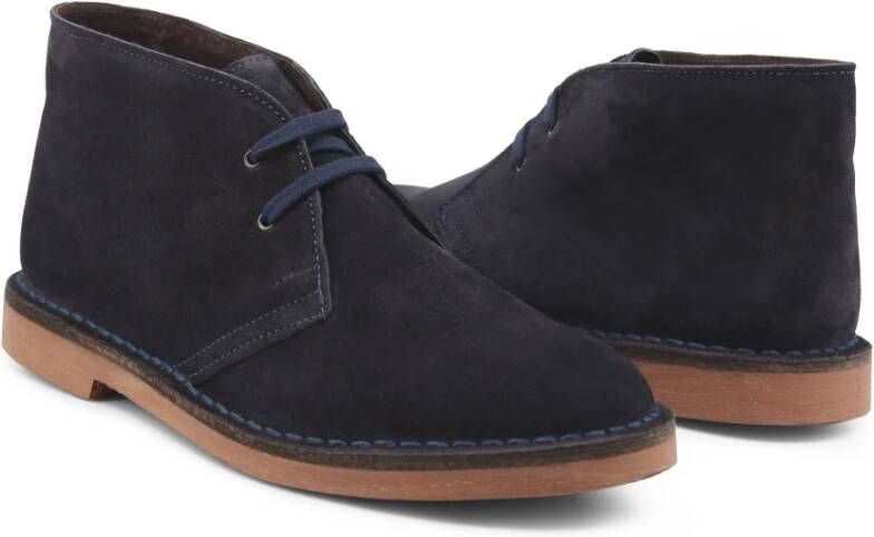 Duca di Morrone Suède Veterschoenen Herfst Winter Mannen Blue Heren