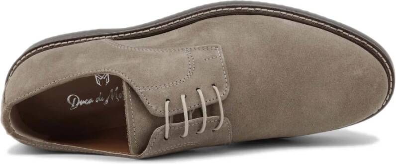 Duca di Morrone Suède Veterschoenen Taupe Brown Heren