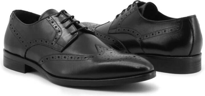 Duca di Morrone Valerio Leren Veterschoenen Zwart Black Heren