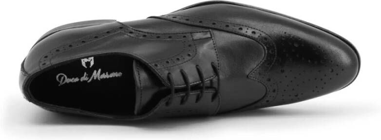 Duca di Morrone Valerio Leren Veterschoenen Zwart Black Heren