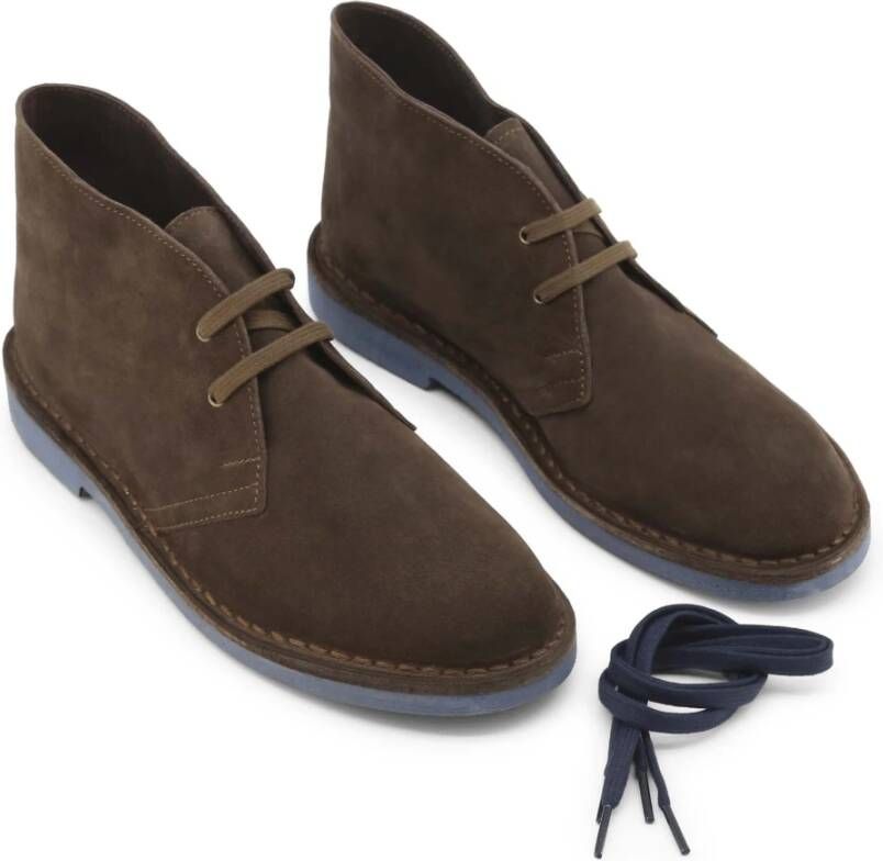 Duca di Morrone Yari Suède Veterschoenen Bruin Brown Heren