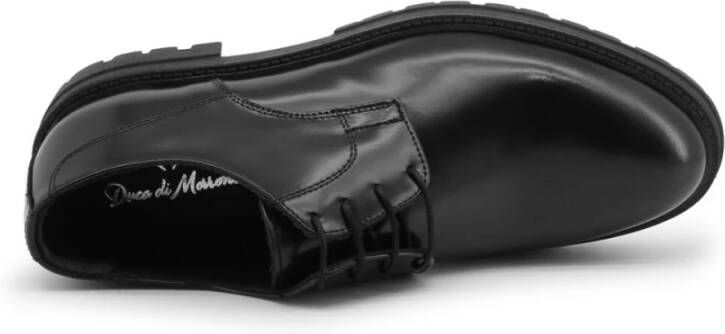 Duca di Morrone Zwarte Leren Veterschoenen Black Heren