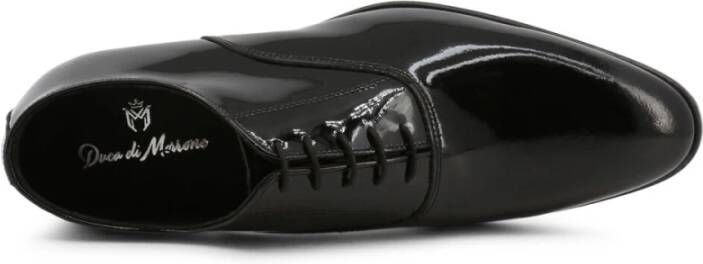 Duca di Morrone Zwarte Leren Veterschoenen Black Heren