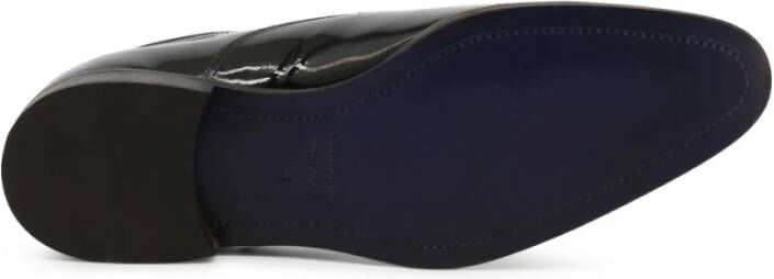 Duca di Morrone Zwarte Leren Veterschoenen Black Heren