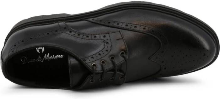 Duca di Morrone Zwarte leren veterschoenen Black Heren