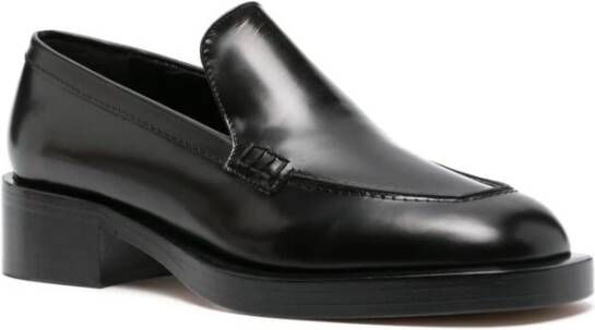 Durazzi Milano Zwarte Leren Instap Blokhak Schoenen Black Dames