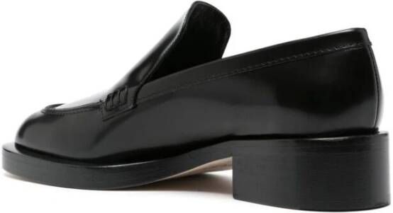 Durazzi Milano Zwarte Leren Instap Blokhak Schoenen Black Dames