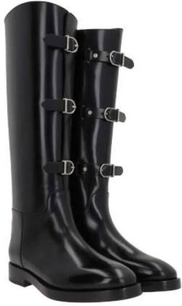 Durazzi Milano Zwarte Leren Laarzen met Metalen Gespen Black Dames