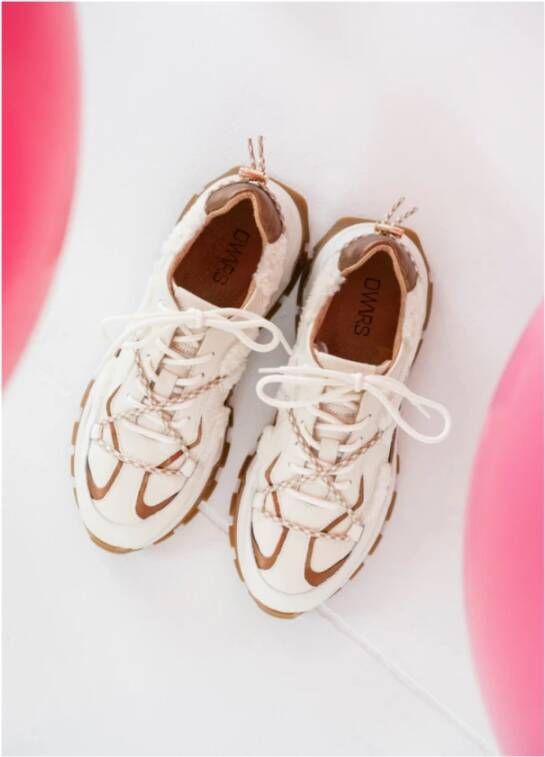 Dwrs Chunky Teddy Sneaker Off White Bronze White Dames