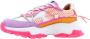 DWRS Bonney chunky leren sneakers roze lila oranje - Thumbnail 8