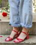 Dwrs Sandalen met hoge hakken Rood Dames - Thumbnail 3