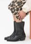 Dwrs Westernlaars met gouden studs Black Dames - Thumbnail 2