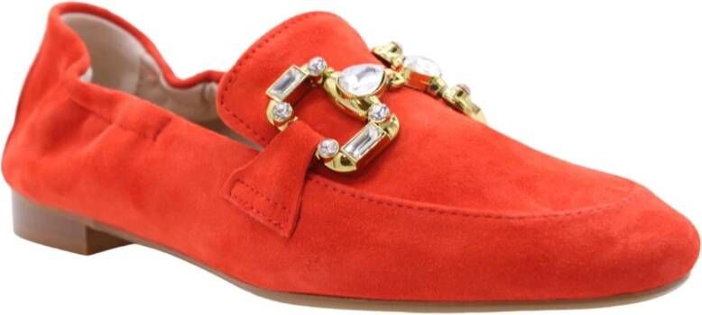 E mia Comfortabele Mocassin Loafers Red Dames