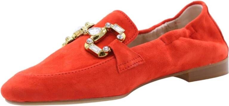 E mia Comfortabele Mocassin Loafers Red Dames