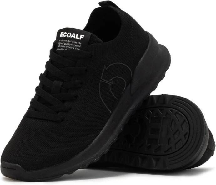 Ecoalf Zwarte Gebreide Vegan Sneakers Black Dames