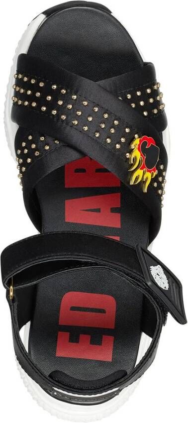 Ed Hardy Flaming Sandal Trendy Sneakers Black Dames