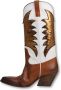 Elena Iachi Bruine Cowboy Boots met Witte Details Brown Dames - Thumbnail 2