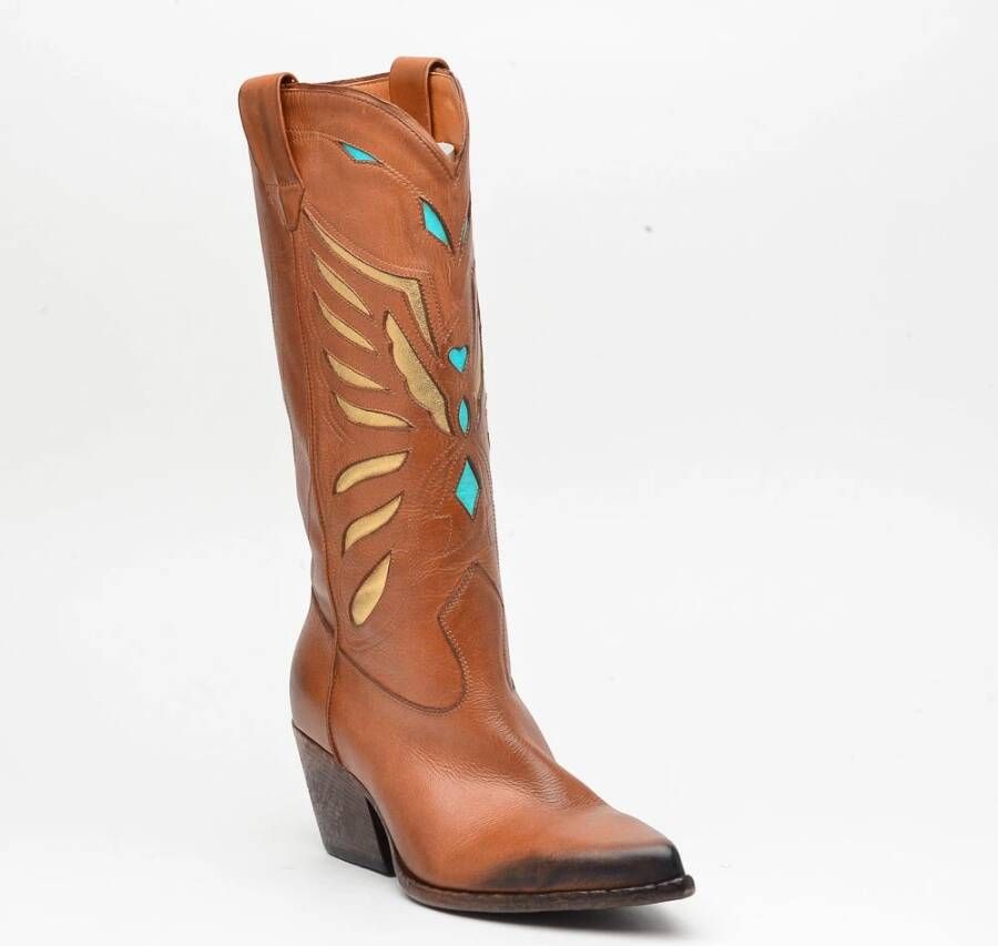 Elena Iachi Cowboy Boots Brown Dames