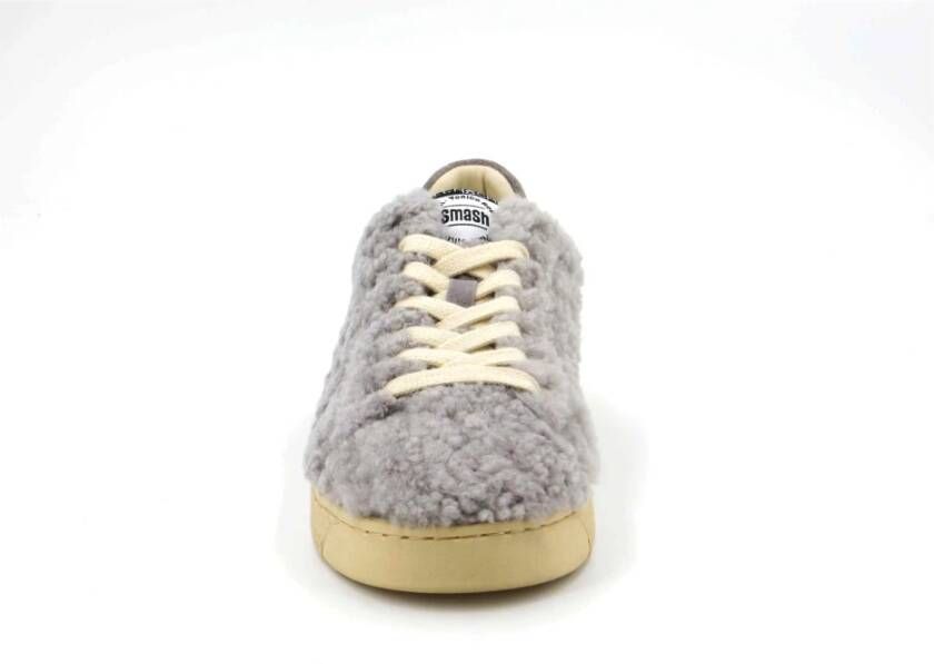 Elena Iachi Faux Fur Sneaker Smash Camel Gray Dames