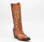 Elena Iachi Leren Texano Laarzen in Cuoio Brown Dames - Thumbnail 2