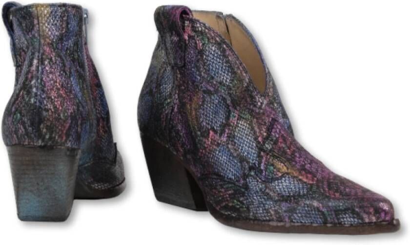 Elena Iachi Slangenprint Enkellaarsjes Multicolor Dames