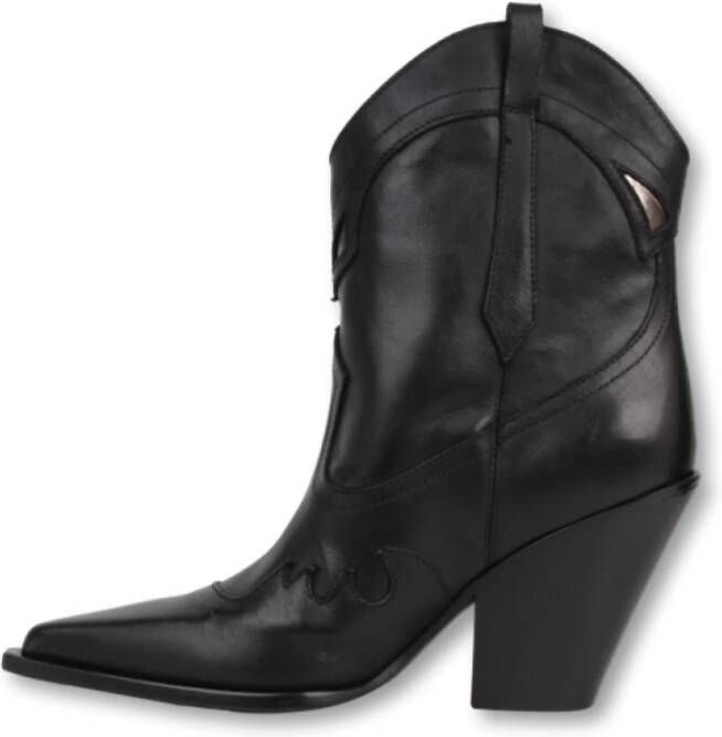 Elena Iachi Studded Black Leather Boots Black Dames