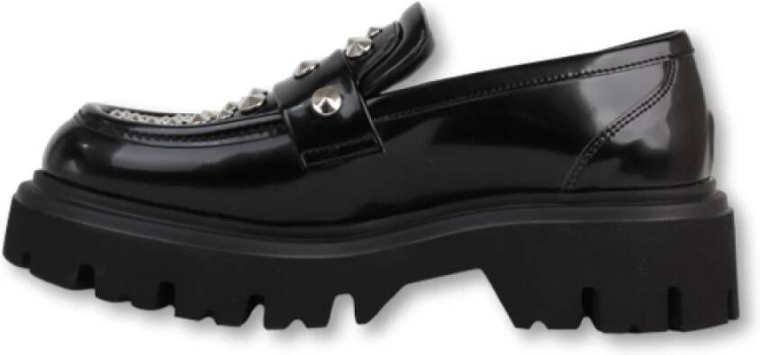 Elena Iachi Studded Zwarte Loafer Black Dames