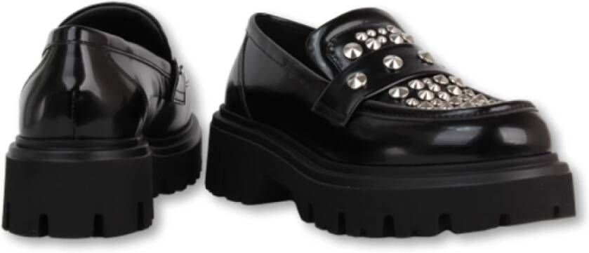 Elena Iachi Studded Zwarte Loafer Black Dames