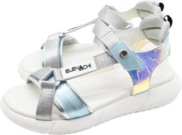 Elena Iachi Swing Sandalen in Hemel Zilver Multicolor Dames