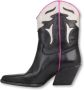 Elena Iachi Zwarte enkellaars met witte en roze details Black Dames - Thumbnail 2