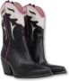 Elena Iachi Zwarte enkellaars met witte en roze details Black Dames - Thumbnail 3