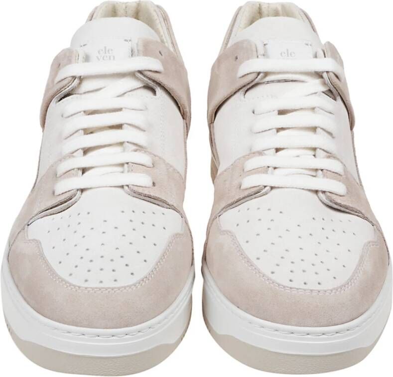 Eleventy Bicolor Suède Sneaker Witte Rubberen Zool White Heren