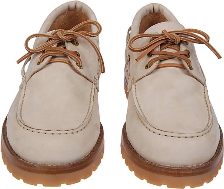 Eleventy Bootschoenen in Nubuck Leer Beige Heren