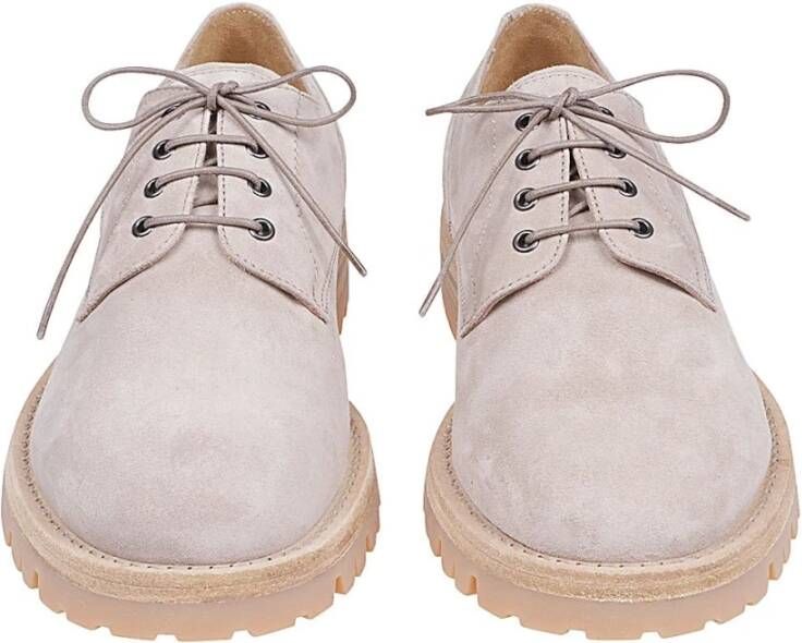 Eleventy Derby Suède Schoenen Beige Heren