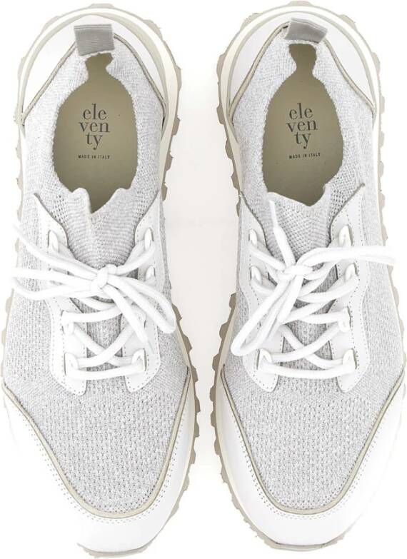 Eleventy Grijze Stof- en Leren Sneakers Gray Heren