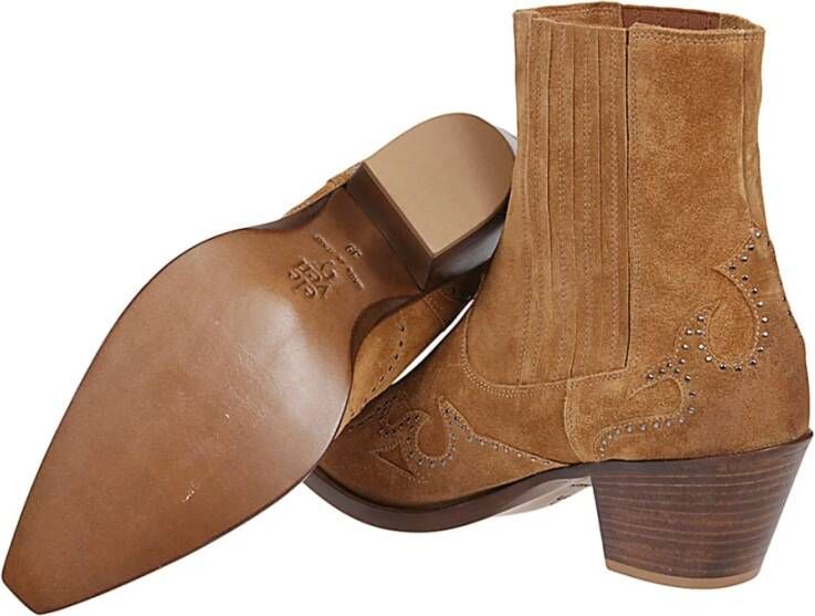 Eleventy Suede Texano Stud Laars Brown Dames