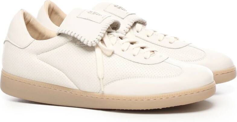 Eleventy Witte Sneakers met Omgeslagen Tab White Heren