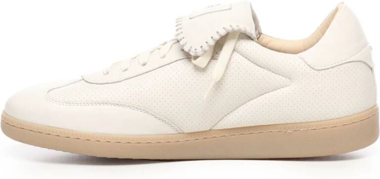 Eleventy Witte Sneakers met Omgeslagen Tab White Heren