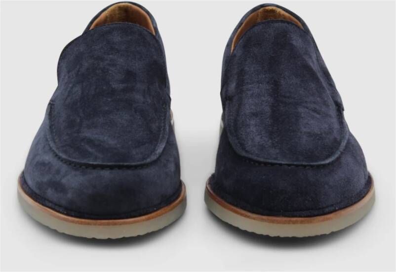 Elia Maurizi Blauwe Leren Loafer Instapper Blue Heren