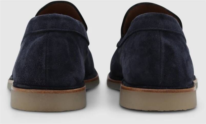 Elia Maurizi Blauwe Leren Loafer Instapper Blue Heren