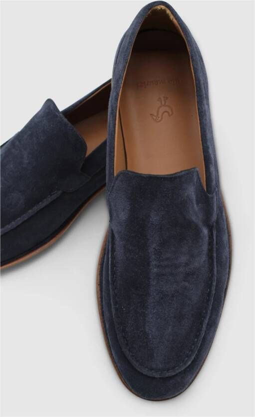 Elia Maurizi Blauwe Leren Loafer Instapper Blue Heren