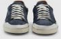 Elia Maurizi Blauwe Leren Sneaker met Geperforeerde Neus Blue Heren - Thumbnail 2