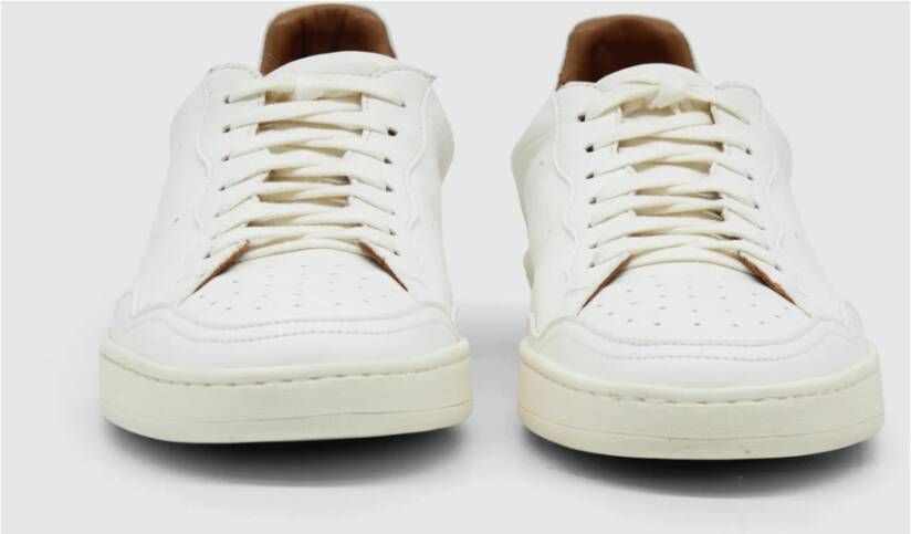 Elia Maurizi Witte Leren Sneaker met Logo White Heren