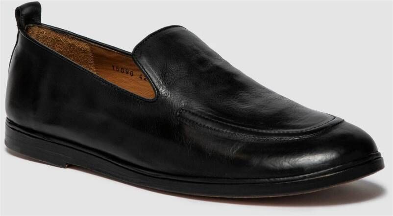 Elia Maurizi Zwarte leren loafer Lichtgewicht structuur Black Heren